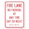 Signmission Wisconsin Fire Lane No Parking at Anytime Day or Night Rust Proof Parking, A-1824-22702 A-1824-22702 - alternate 1